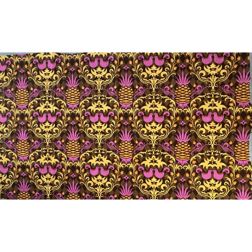 Michael Miller Birdie Damask Andalucia by Patty Young Gold Orange Brown 36